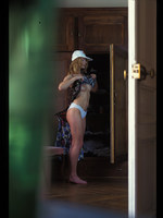 this set has a cute blonde playing dress up when no one is looking.